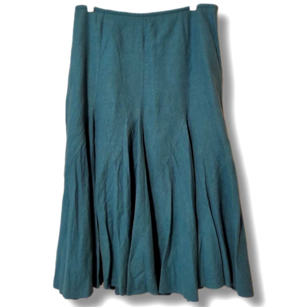 Ann Taylor LOFT Size 20 Teal A-line Full Long Ekirt